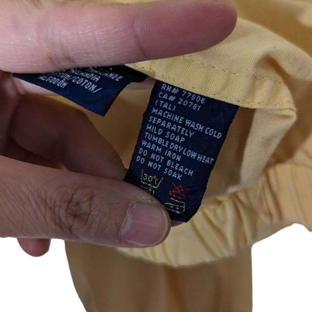 Vintage 90s Tommy Hilfiger Full Zip Yellow Windbreaker Jacket Harrington Small S - Picture 7 of 7